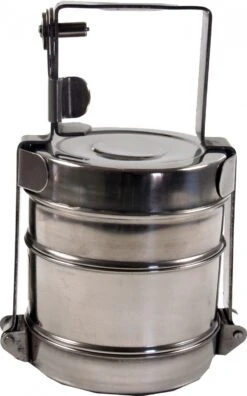 Edelstahl Henkelträger, Speiseträger, Lunchbox - 20x10x10 Cm Ø10 Cm