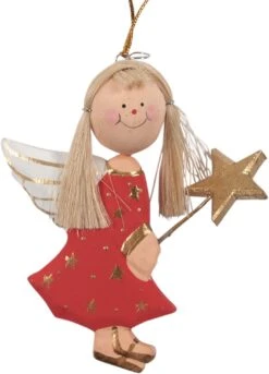 Schutzengel, Weihnachtsengel, Christbaumschmuck - 7 In 4 Farben - 10x8x1,5 Cm -Deko Haus Store buerop5122274