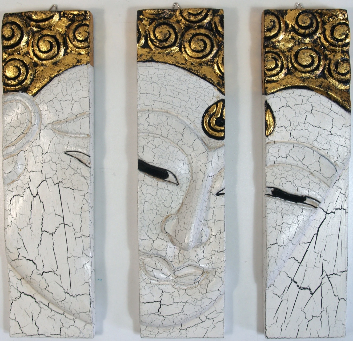 Dreiteiliges Buddhawandbild, Weiß Gold 39*30 Cm - Design 2 2 Dreiteiliges Buddhawandbild, Weiß Gold 39*30 Cm - Design 2 – Bild 2