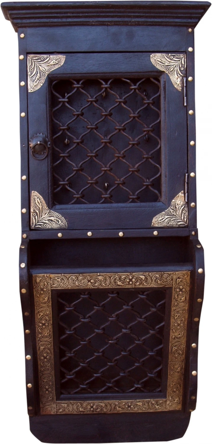 Indischer Schlüsselkasten Mit Briefablage Im Kolonialstil - Muster 16 - 59x26x12 Cm 2 Indischer Schlüsselkasten Mit Briefablage Im Kolonialstil - Muster 16 - 59x26x12 Cm – Bild 2