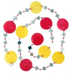 Bunte Muschelkette, Sonnenfänger 140 Cm - Rot/gelb