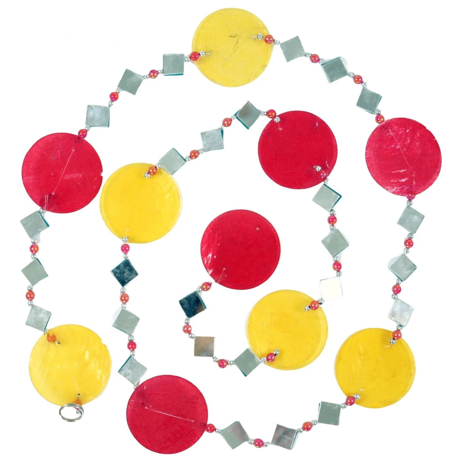 Bunte Muschelkette, Sonnenfänger 140 Cm - Rot/gelb 1 Bunte Muschelkette, Sonnenfänger 140 Cm - Rot/gelb