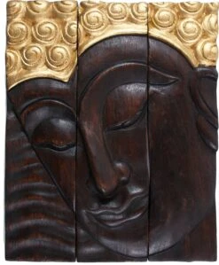 Dreiteiliges Buddha Wandbild 25*30 Cm Linksblickend - Design 6