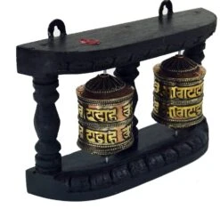 2`er Gebetsmühlen Mit Wandhalterung - 11x17x5 Cm