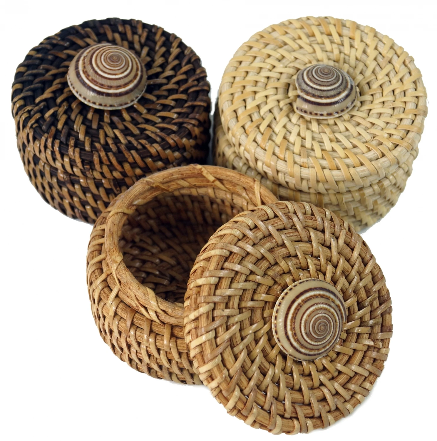 Exotische Bastdose, Schatulle, Schmuck Schachtel - Schnecke - 4x7x7 Cm 1 Exotische Bastdose, Schatulle, Schmuck Schachtel - Schnecke - 4x7x7 Cm