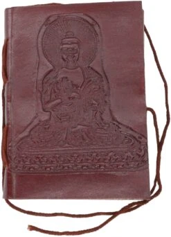 Notizbuch, Lederbuch, Tagebuch Mit Ledereinband - Buddha/ 9*12 Cm -Deko Haus Store f 05 06 20 messingglocken 10