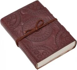 Notizbuch, Lederbuch, Tagebuch Mit Ledereinband - Buddha/ 9*12 Cm -Deko Haus Store f 05 06 20 messingglocken 9