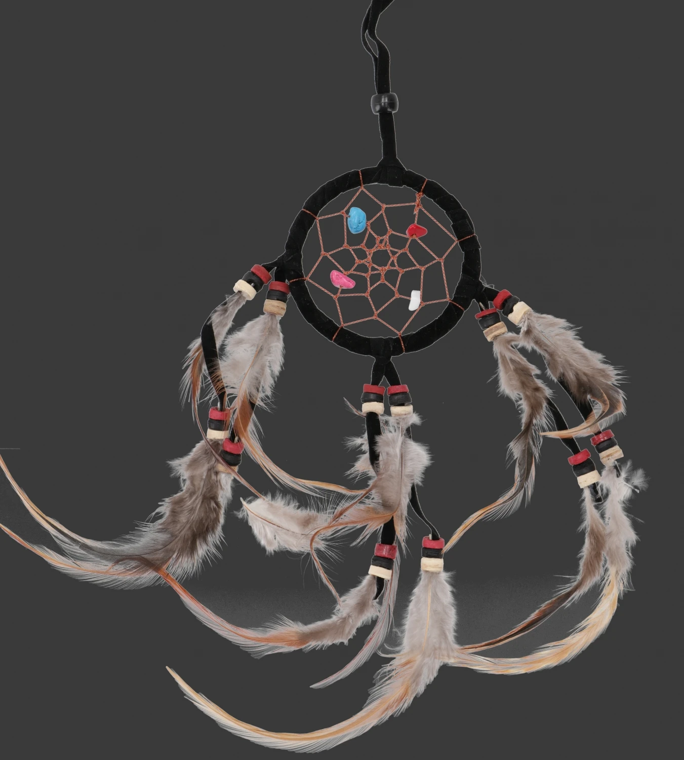 Mini Traumfänger Mit Halbedelsteinen - Braun 6 Cm 2 Mini Traumfänger Mit Halbedelsteinen - Braun 6 Cm – Bild 2