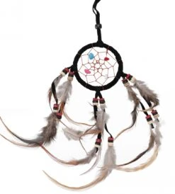 Mini Traumfänger Mit Halbedelsteinen - Schwarz 6 Cm