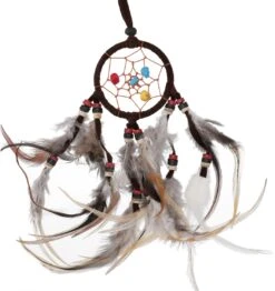 Mini Traumfänger Mit Halbedelsteinen - Braun 6 Cm