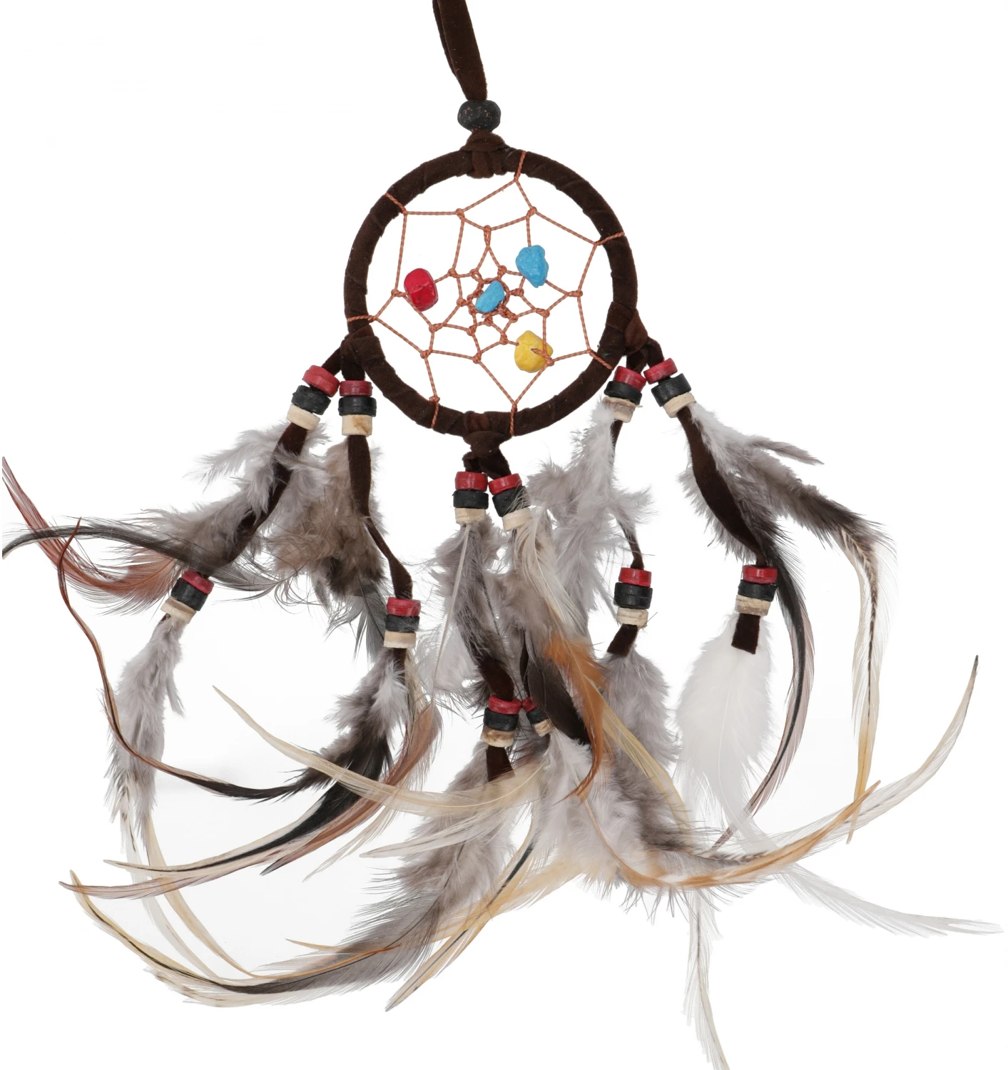 Mini Traumfänger Mit Halbedelsteinen - Braun 6 Cm 1 Mini Traumfänger Mit Halbedelsteinen - Braun 6 Cm