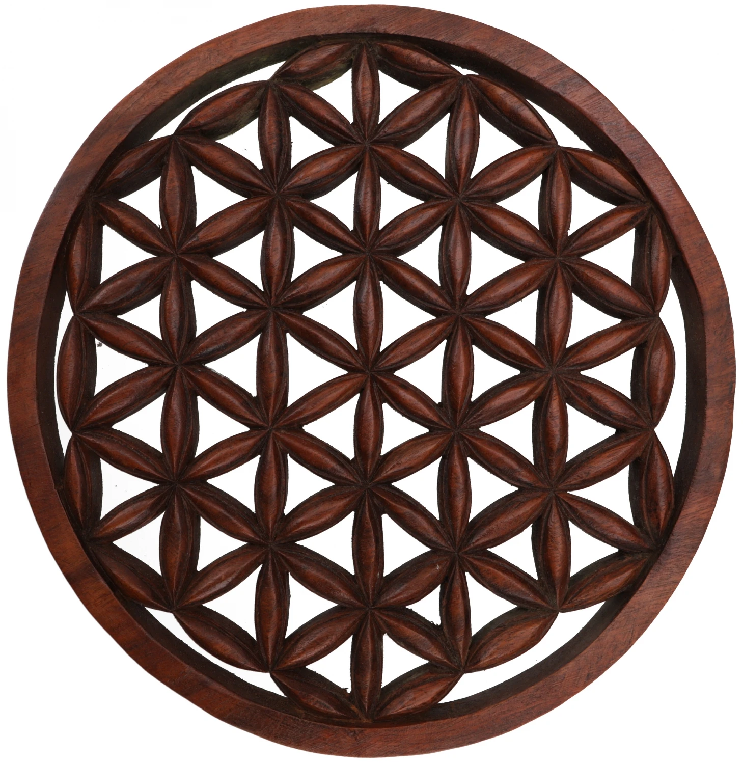 Geschnitztes Wandbild Deko Wandrelief, Untersetzer Flower Of Life - Blume Des Lebens - 2 Cm Ø29 Cm 1 Geschnitztes Wandbild Deko Wandrelief, Untersetzer Flower Of Life - Blume Des Lebens - 2 Cm Ø29 Cm