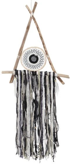 Traumfänger Boho - Dreieck / Natur - 90x40x3 Cm