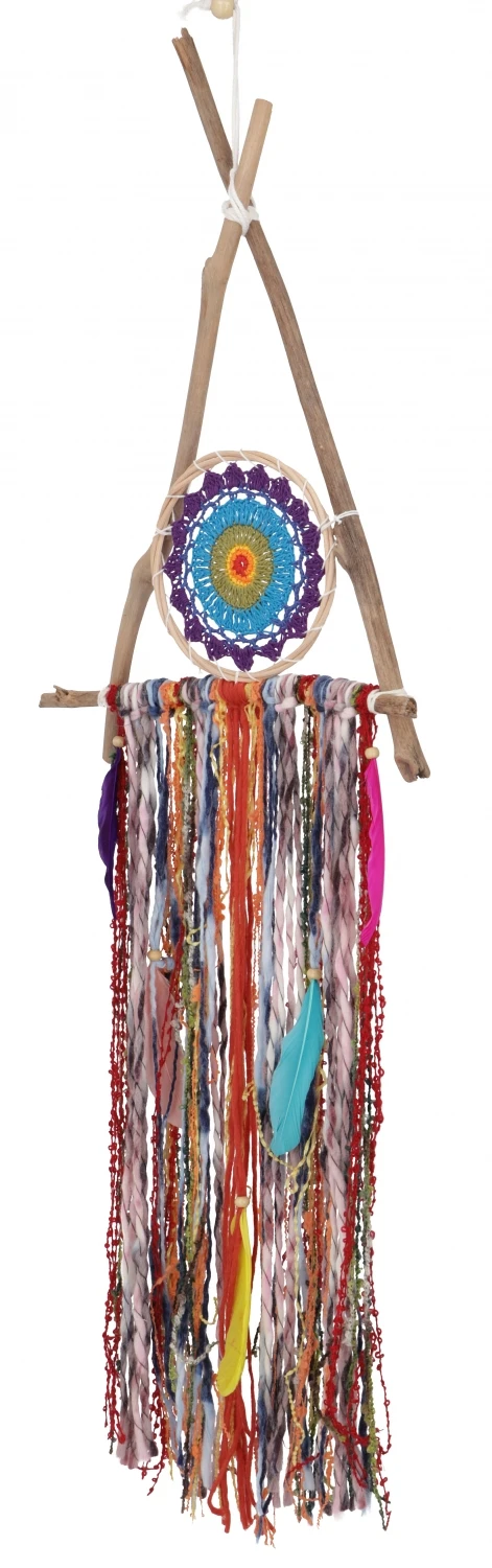 Traumfänger Boho - Dreieck / Regenbogen - 90x40x3 Cm 2 Traumfänger Boho - Dreieck / Regenbogen - 90x40x3 Cm – Bild 2