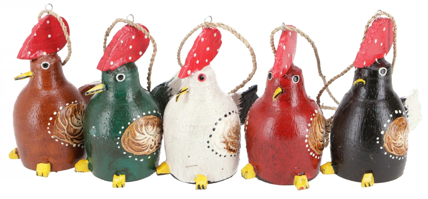 5er Set Anhänger, Kleine Holzfigur, Tierfigur Hahn - 8x4x5 Cm 1 5er Set Anhänger, Kleine Holzfigur, Tierfigur Hahn - 8x4x5 Cm