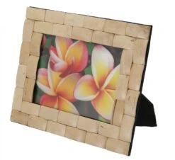 Patchwork Bilderrahmen Aus Kokosnuss, Standbilderrahmen - Natur - 24x20x1 Cm