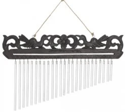 Aluminium Klangspiel, Windspiel Mit Schnitzerei - Variante 7 - 29x50x2 Cm