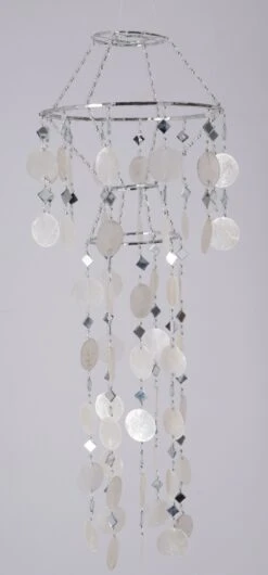 Exotischer Sonnenfänger, Suncatcher, Laba Luba Muschel Wind &amp; Lichtspiel - Weiß - 60 Cm Ø20 Cm -Deko Haus Store f 19 11 mobile 4