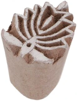 Indischer Textilstempel, Holz Stoffdruckstempel, Blaudruck Stempel, Druck Modell - Lotus 3 - 3x2,5x2 Cm