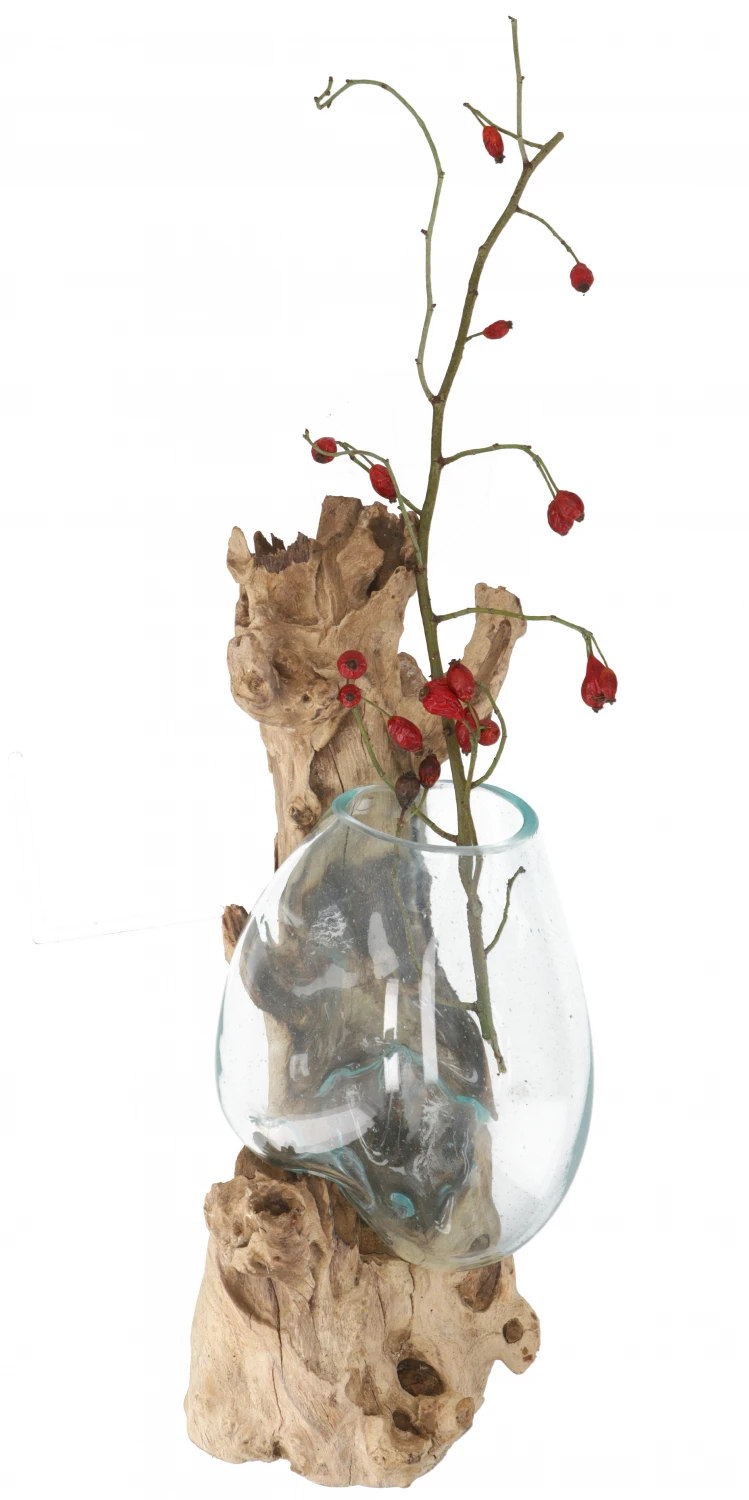 Wandvase, Wurzelholz Vase, Exotische Vase Für Die Wand - Glas 20*20 Cm M9 2 Wandvase, Wurzelholz Vase, Exotische Vase Für Die Wand - Glas 20*20 Cm M9 – Bild 2