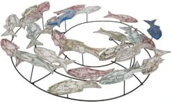 Exotische Wanddekoration Fischschwarm - Modell 8 - 75x75x15 Cm -Deko Haus Store f 28 104fischschwarm holz 5