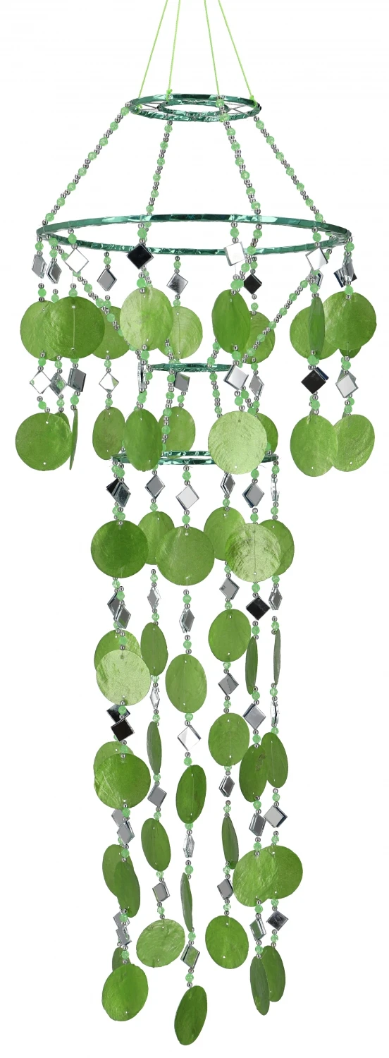 Exotischer Sonnenfänger, Suncatcher, Laba Luba Muschel Wind & Lichtspiel - Grün - 60 Cm Ø20 Cm 1 Exotischer Sonnenfänger, Suncatcher, Laba Luba Muschel Wind & Lichtspiel - Grün - 60 Cm Ø20 Cm