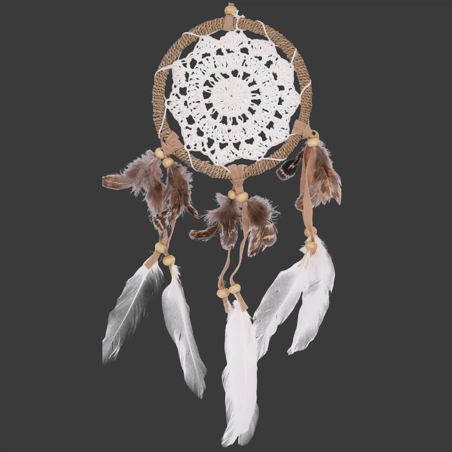 Traumfänger Mit Gehäkelter Spitze - Weiß 12 Cm 5 Traumfänger Mit Gehäkelter Spitze - Weiß 12 Cm – Bild 5