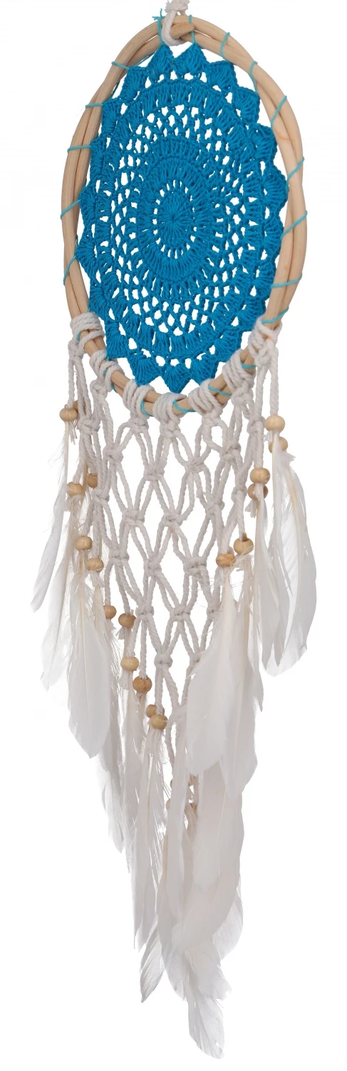 Traumfänger Mit Gehäkelter Spitze - Blau 22 Cm 2 Traumfänger Mit Gehäkelter Spitze - Blau 22 Cm – Bild 2