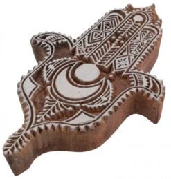 Indischer Textilstempel, Holz Stoffdruckstempel, Blaudruck Stempel, Druck Modell - 11*16 Cm Fatimas Hand 1