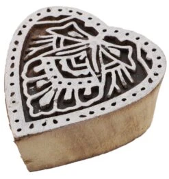Indischer Textilstempel, Holz Stoffdruckstempel, Blaudruck Stempel, Druck Modell - 6*7 Cm Herz 1
