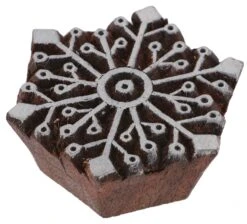 Indischer Textilstempel, Holz Stoffdruckstempel, Blaudruck Stempel, Druck Modell - 6*6 Cm Schneeflocke 1