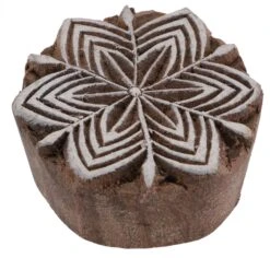 Indischer Textilstempel, Holz Stoffdruckstempel, Blaudruck Stempel, Druck Modell - 5*5 Cm Schneeflocke 2
