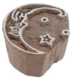 Indischer Textilstempel, Holz Stoffdruckstempel, Blaudruck Stempel, Druck Modell - 4*5 Cm Mond