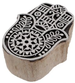 Indischer Textilstempel, Holz Stoffdruckstempel, Blaudruck Stempel, Druck Model, Von Hand Geschnitzt - 4*7 Cm Fatimas Hand 2