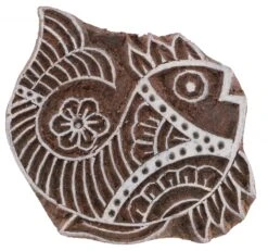 Indischer Textilstempel, Holz Stoffdruckstempel, Blaudruck Stempel, Druck Modell - 6*8 Cm Fisch 1