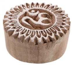 Indischer Textilstempel, Holz Stoffdruckstempel, Blaudruck Stempel, Druck Modell - Ø 5 Cm OM 3