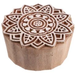 Indischer Textilstempel, Holz Stoffdruckstempel, Blaudruck Stempel, Druck Modell - Ø 5 Cm Mandala 5