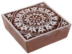 Indischer Textilstempel, Holz Stoffdruckstempel, Blaudruck Stempel, Druck Modell - 7*7 Cm Blume 2