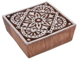 Indischer Textilstempel, Holz Stoffdruckstempel, Blaudruck Stempel, Druck Modell - 7*7 Cm Blume 3