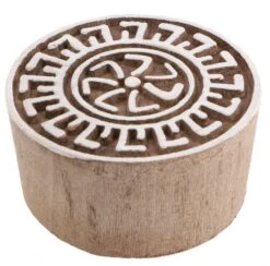 Indischer Textilstempel, Holz Stoffdruckstempel, Blaudruck Stempel, Druck Modell - Ø 5 Cm Mandala 8
