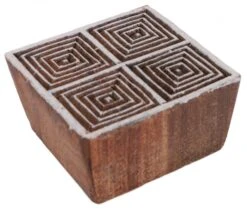 Indischer Textilstempel, Holz Stoffdruckstempel, Blaudruck Stempel, Druck Modell - 4*4 Cm Spirale 5