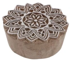 Indischer Textilstempel, Holz Stoffdruckstempel, Blaudruck Stempel, Druck Modell - Ø 6 Cm Mandala 2
