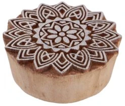 Indischer Textilstempel, Holz Stoffdruckstempel, Blaudruck Stempel, Druck Modell - Ø 6 Cm Mandala 3