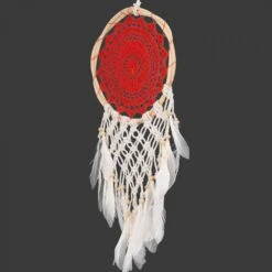 Traumfänger Mit Gehäkelter Spitze - Rot 22 Cm -Deko Haus Store f 9 3 traumfaenger klein 17