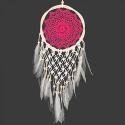 Traumfänger Mit Gehäkelter Spitze - Pink 22 Cm -Deko Haus Store f 9 3 traumfaenger klein 20