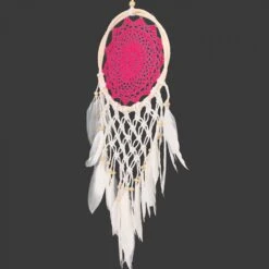 Traumfänger Mit Gehäkelter Spitze - Pink 22 Cm -Deko Haus Store f 9 3 traumfaenger klein 21