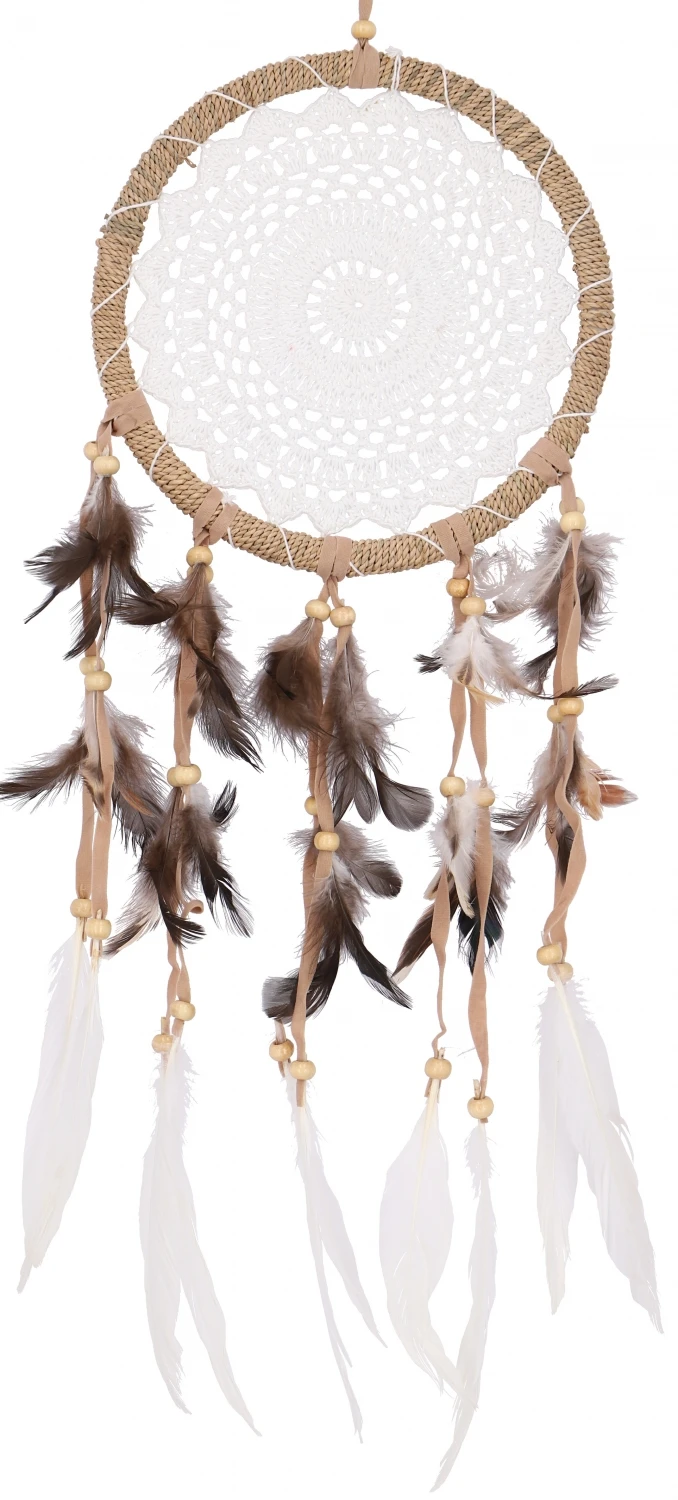 Traumfänger Mit Gehäkelter Spitze - Weiß 22 Cm 1 Traumfänger Mit Gehäkelter Spitze - Weiß 22 Cm