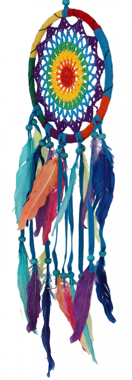 Traumfänger Regenbogen Mit Gehäkeltem Netz - Bunt 17 Cm 2 Traumfänger Regenbogen Mit Gehäkeltem Netz - Bunt 17 Cm – Bild 2