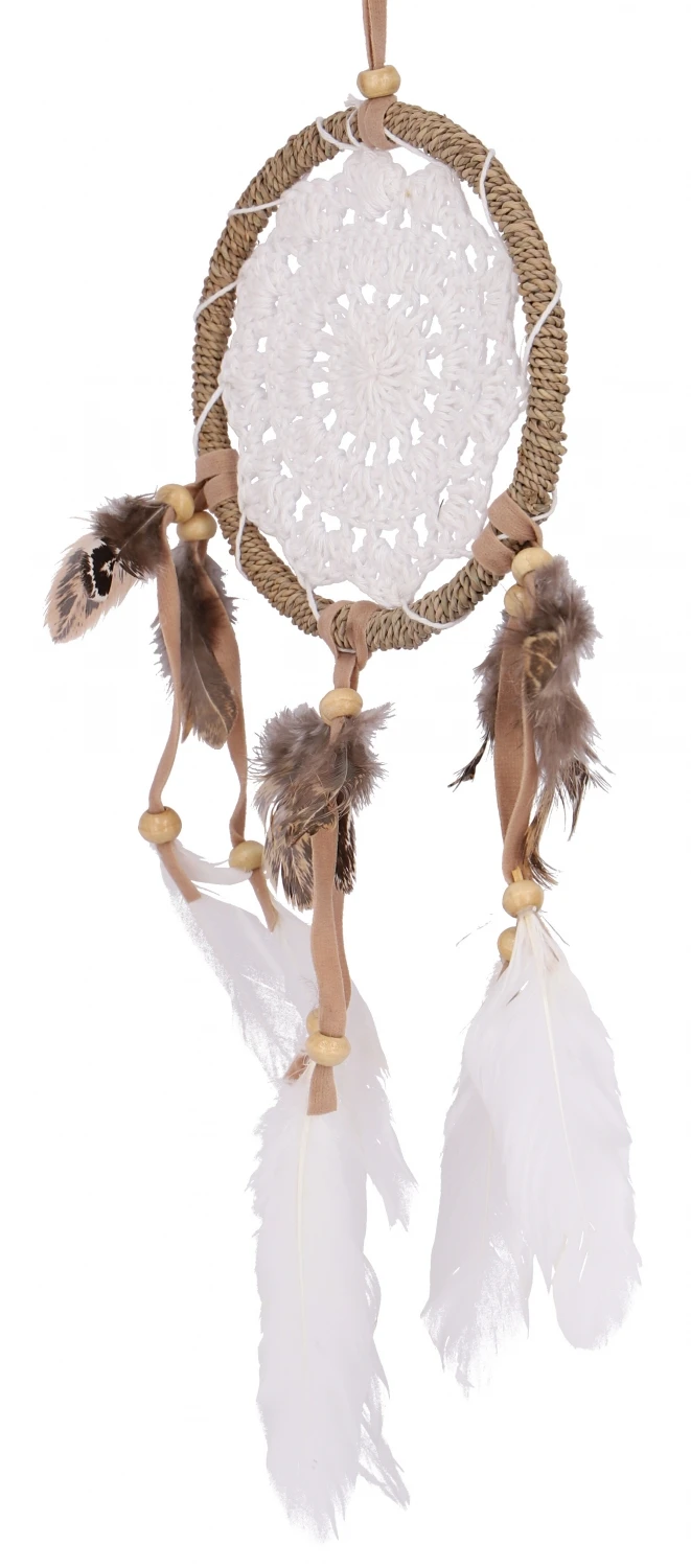 Traumfänger Mit Gehäkelter Spitze - Weiß 12 Cm 2 Traumfänger Mit Gehäkelter Spitze - Weiß 12 Cm – Bild 2