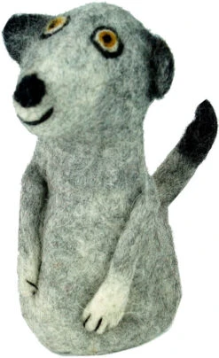 Filz Eierwärmer, Handgemachter Filzdekoration Aus Nepal, Filztier - Erdmännchen Grau